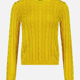 Silk Cable Knit Pullover Sweater