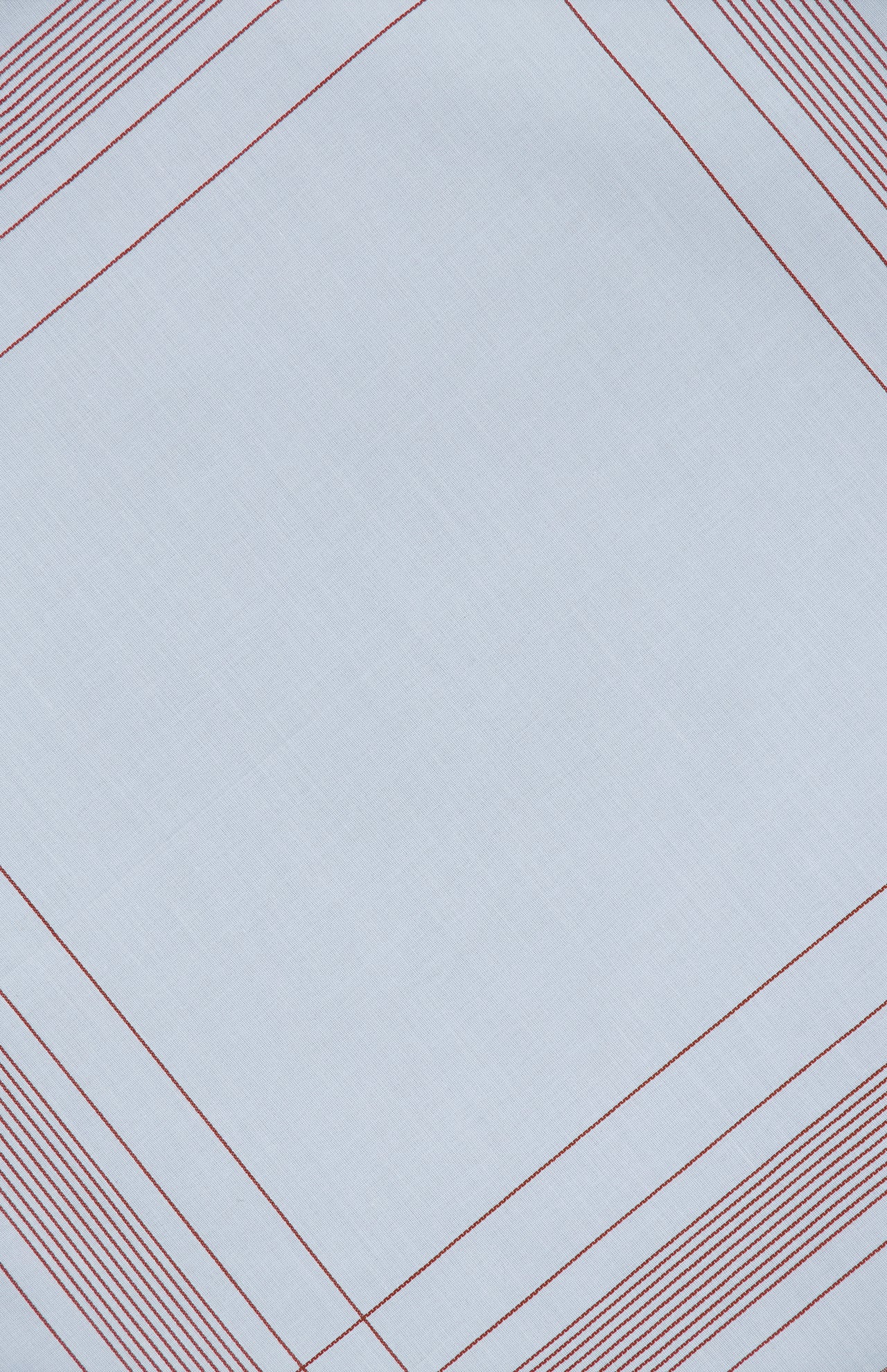 Light blue Harlan Cotton Pocket Square from SIMONNOT GODARD, featuring a decorative red pinstripe border.