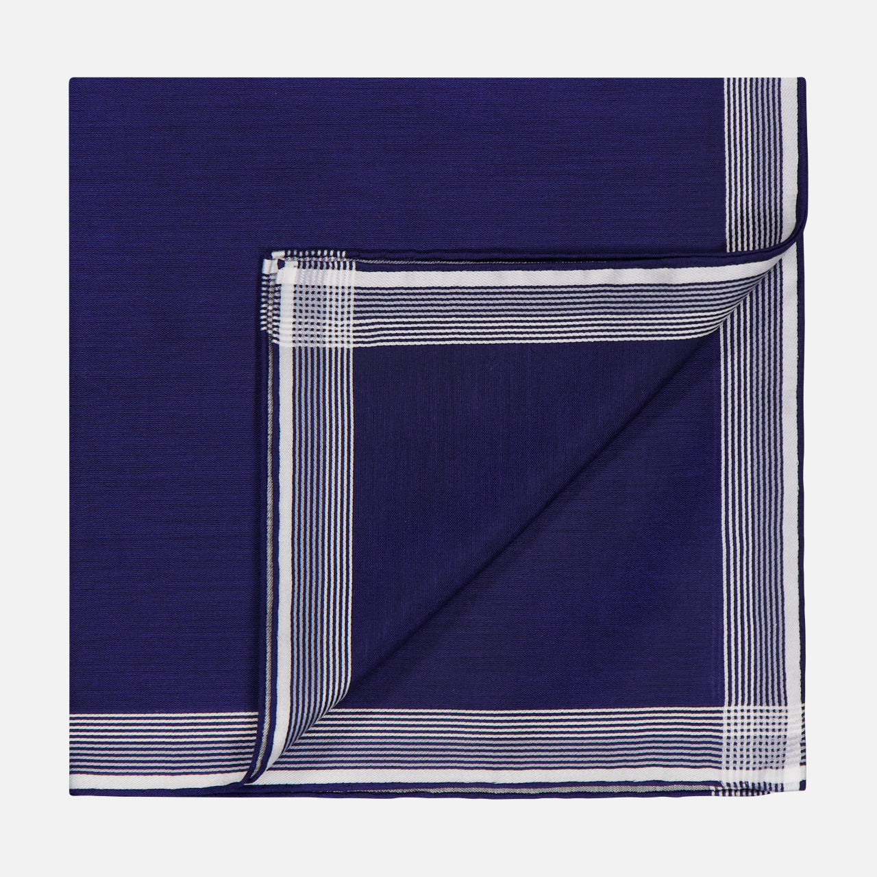 Philharmonie Marine Satin Border Pocket Square (14750801527147)