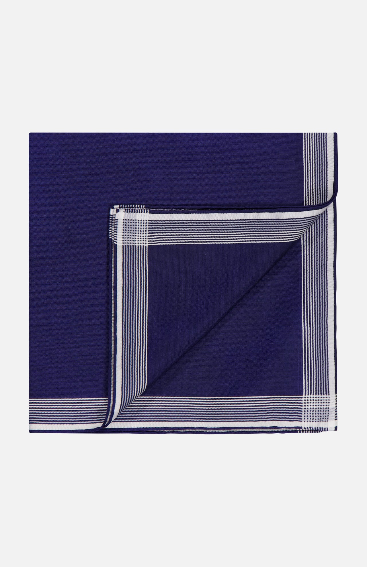 Philharmonie Marine Satin Border Pocket Square (14750801527147)