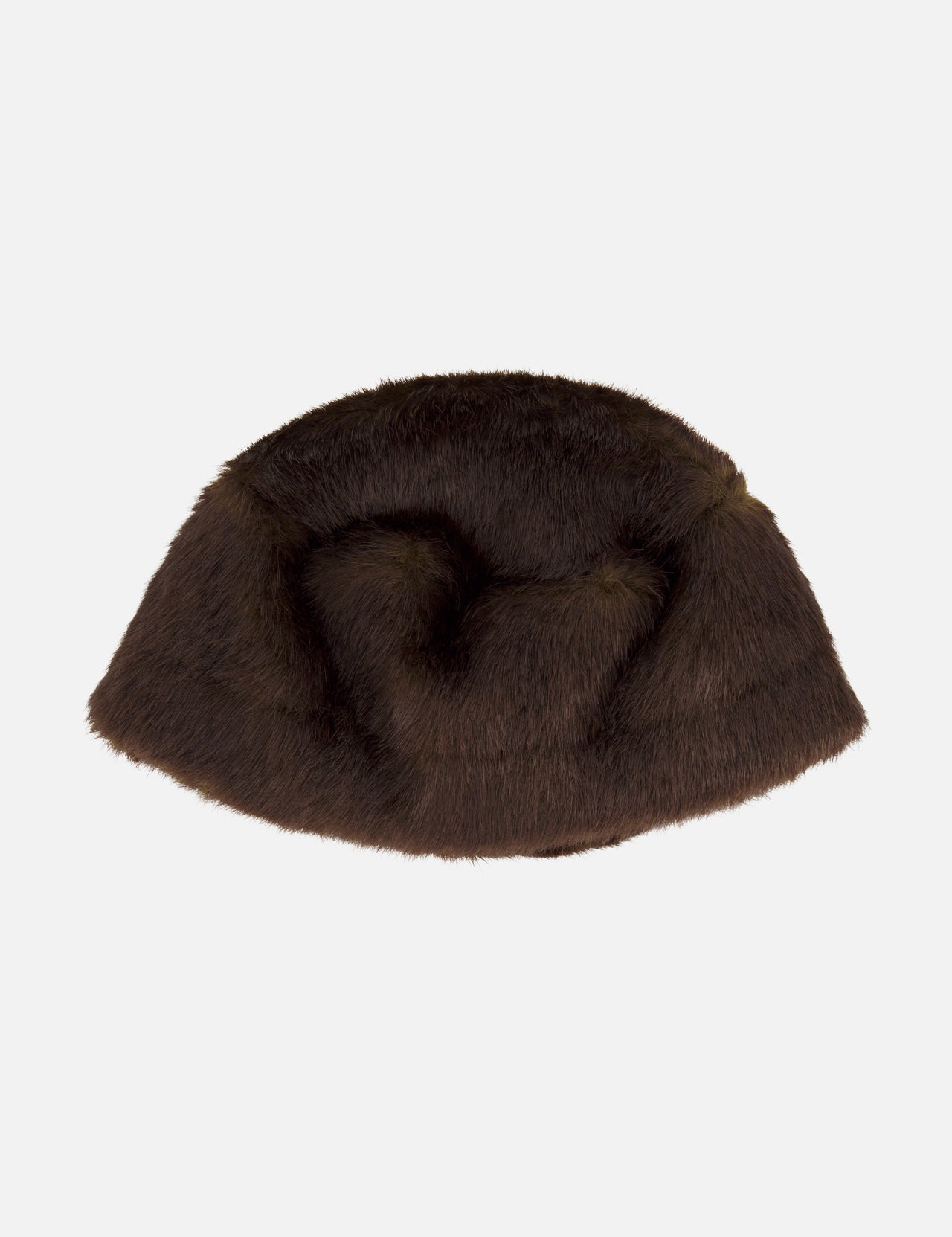 Dark brown faux fur Ozzy Pillerbox Hat.