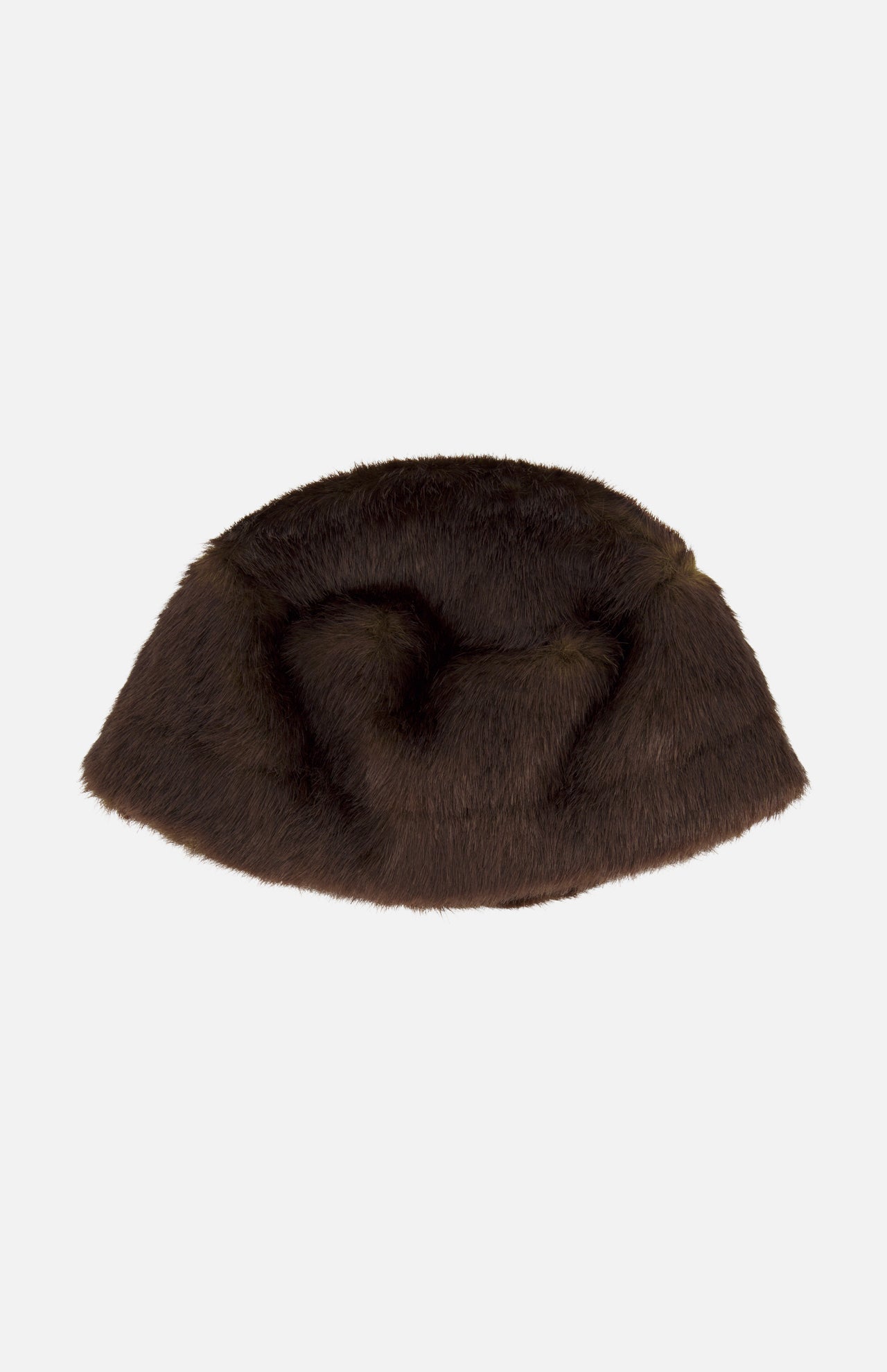 Dark brown faux fur Ozzy Pillerbox Hat.