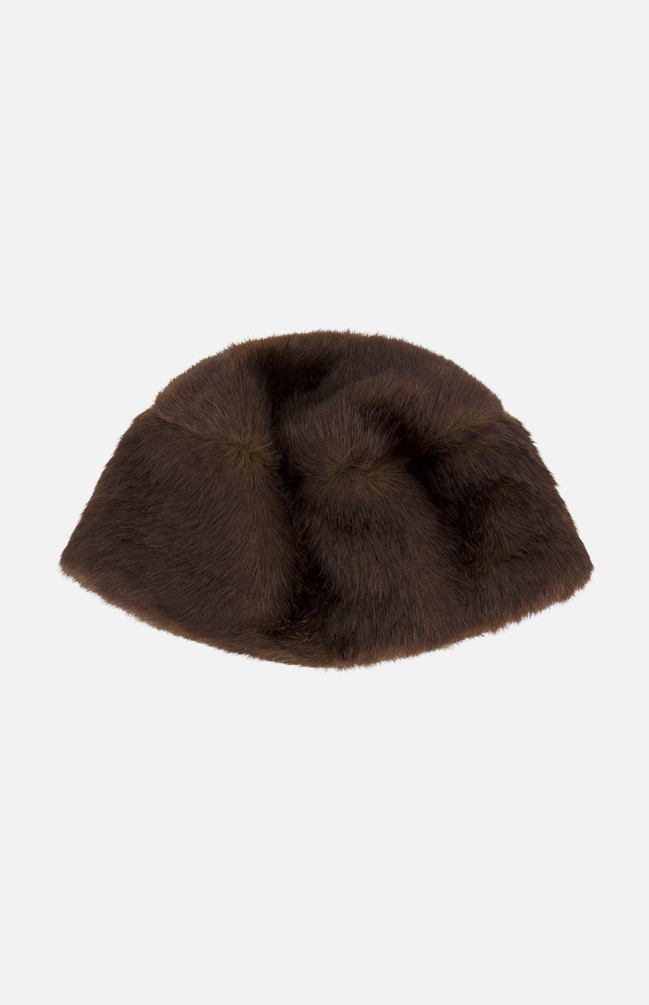 Dark brown faux fur Ozzy Pillerbox Hat.