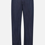 Dark blue Regular-Fit Trousers by Stone Island with a button closure and belt loops.