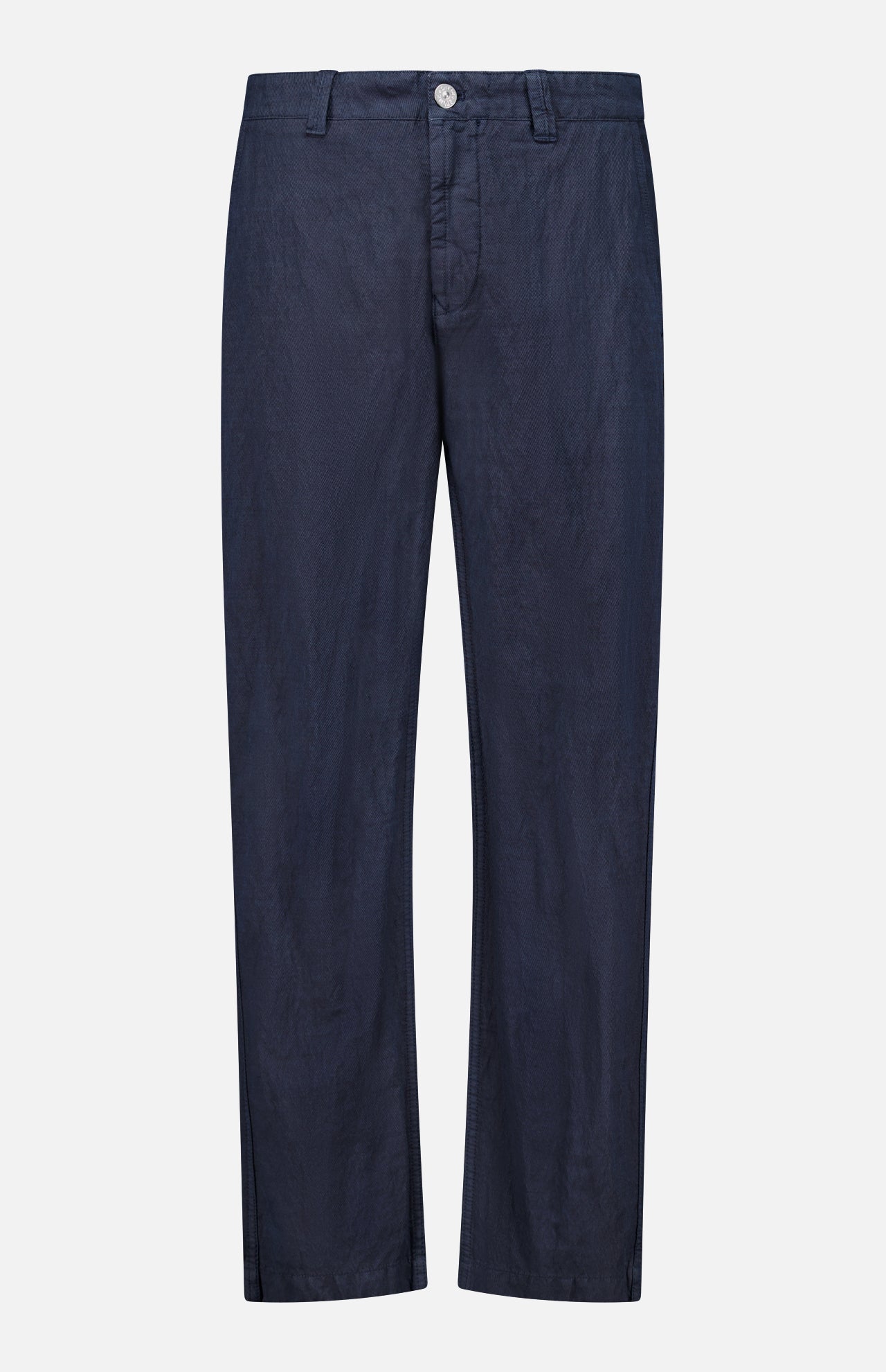 Dark blue Regular-Fit Trousers by Stone Island with a button closure and belt loops.