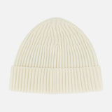 Rib Wool Contrast Logo Beanie