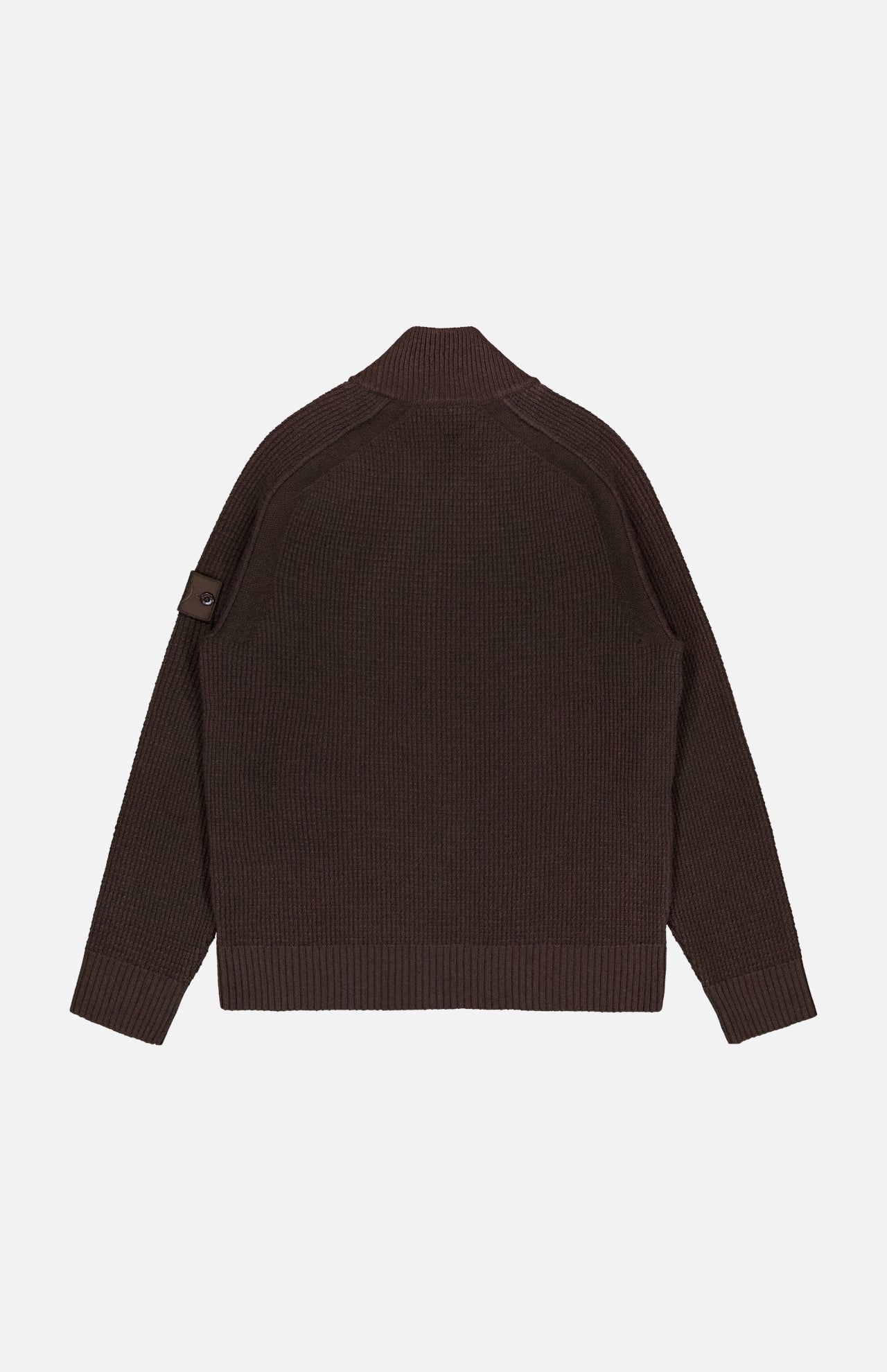 Wool Tonal Patch Zip Up Sweater (14697879961963)