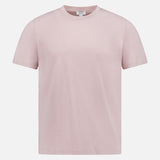 The SUNSPEL Classic Short Sleeve T-Shirt in pale pink is made from 100% cotton, features a crew neckline, short sleeves, and is shown on a white background with no visible logos or designs.