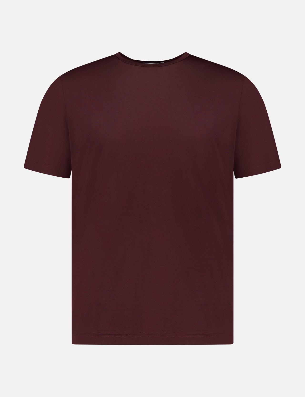 The SUNSPEL Short Sleeve Classic T-Shirt is a plain maroon top, crafted from 100% cotton and shown against a white background.