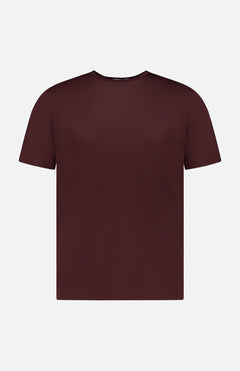 The SUNSPEL Short Sleeve Classic T-Shirt is a plain maroon top, crafted from 100% cotton and shown against a white background.