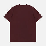 The SUNSPEL Short Sleeve Classic T-Shirt in maroon is shown flat with the back side visible against a white background. Made from 100% cotton, this t-shirt delivers timeless comfort and everyday style.