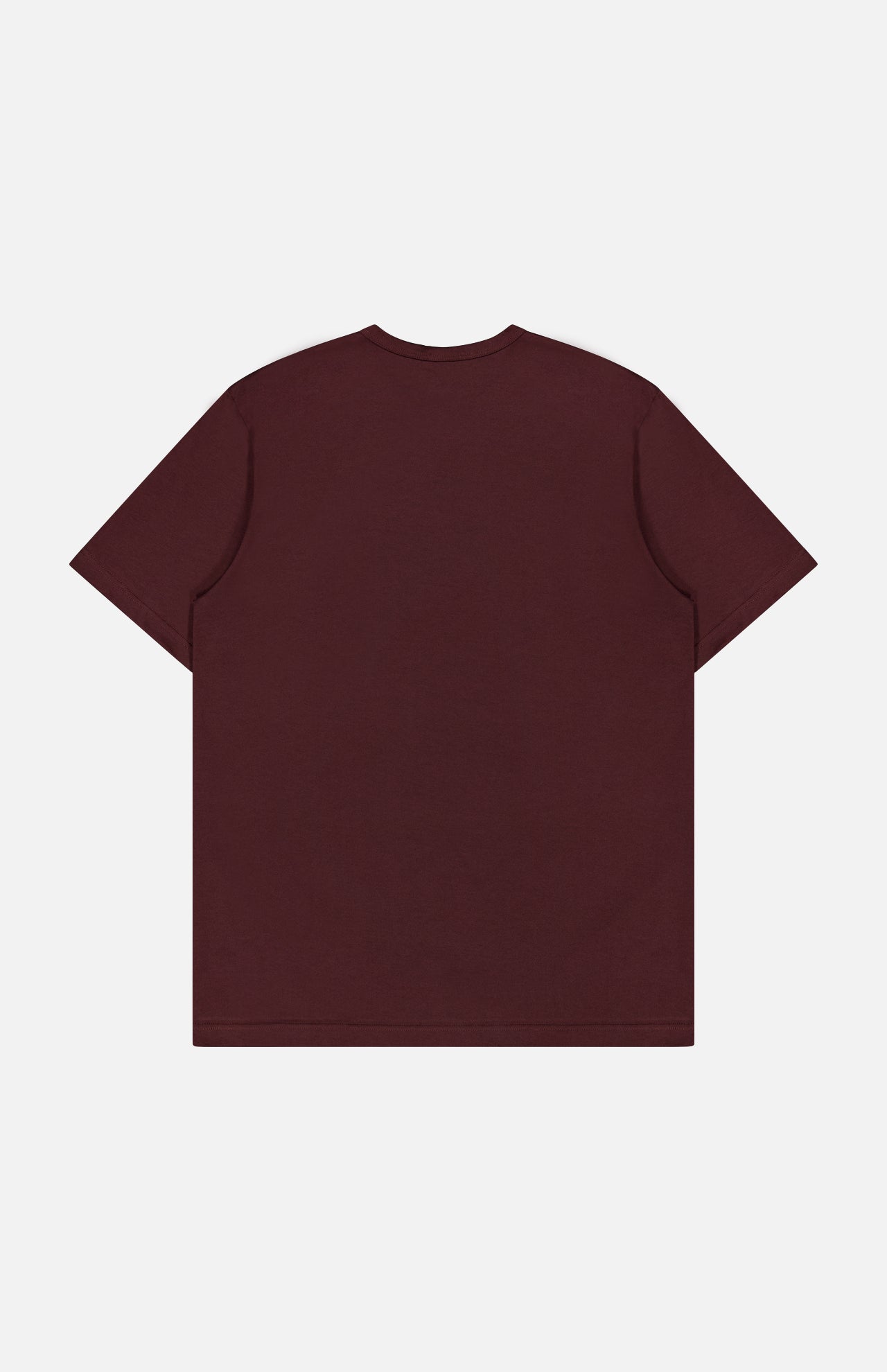 The SUNSPEL Short Sleeve Classic T-Shirt in maroon is shown flat with the back side visible against a white background. Made from 100% cotton, this t-shirt delivers timeless comfort and everyday style.