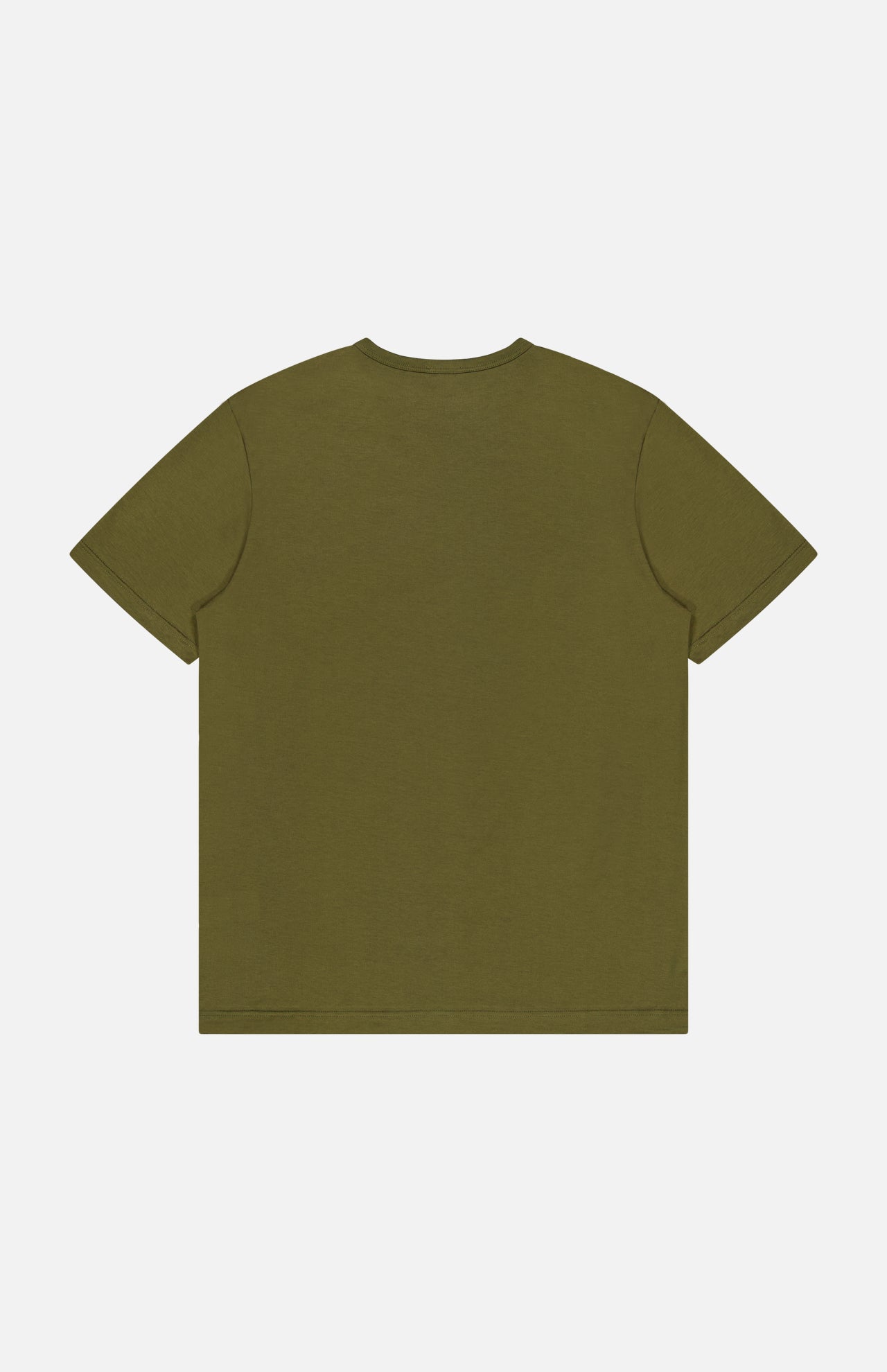 The SUNSPEL Short Sleeve Classic T-Shirt, crafted from 100% cotton in plain dark green, is shown from the back against a white background.