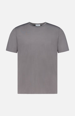 The SUNSPEL Short Sleeve Classic T-Shirt is displayed against a white background. Made in England from 100% cotton, this t-shirt features a plain, short-sleeved design in classic grey.