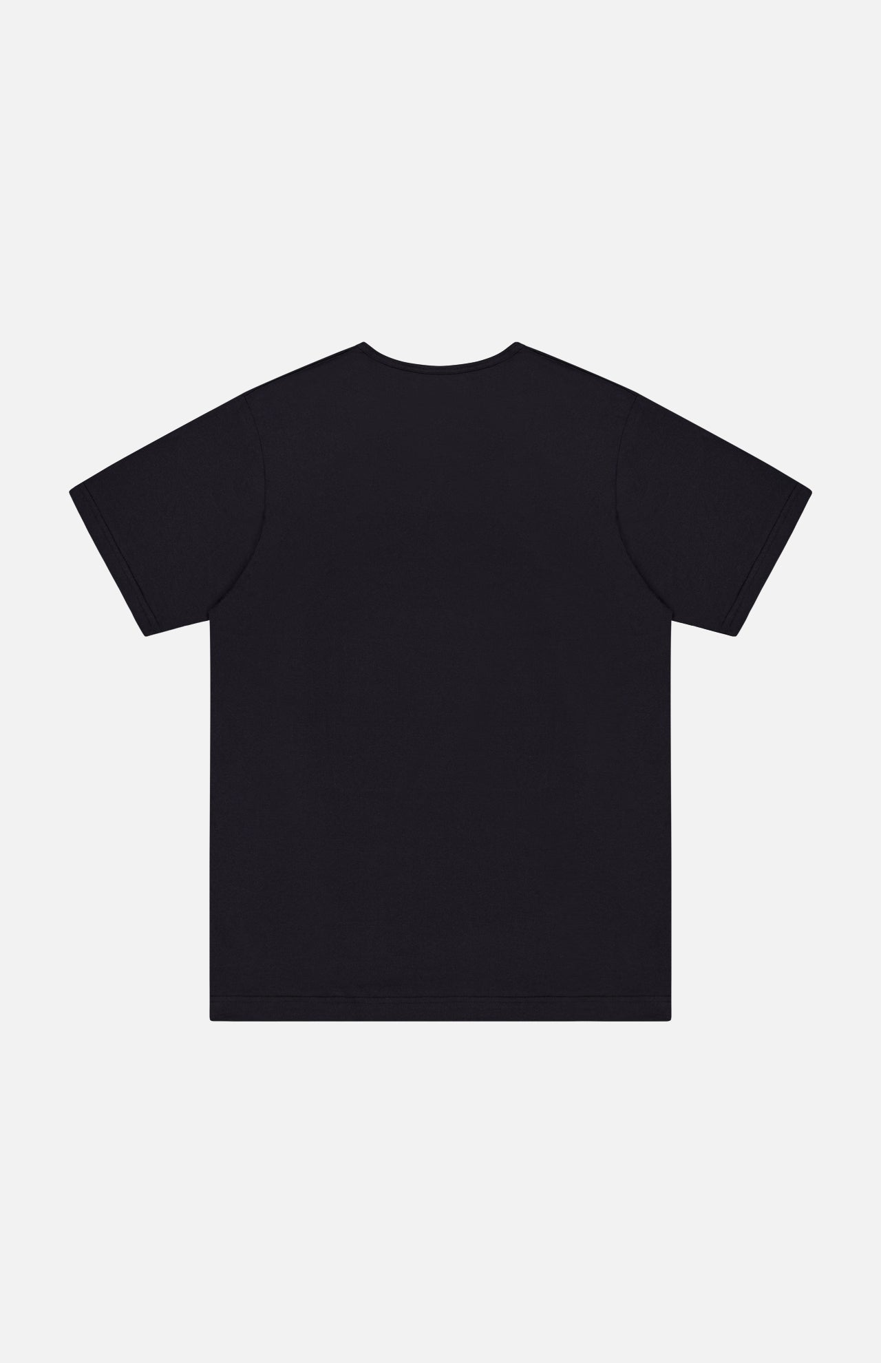 A Superfine Underwear T-Shirt by SUNSPEL is laid flat, viewed from the back against a white background. Crafted from premium long staple cotton, this essential piece is perfect for men’s loungewear.