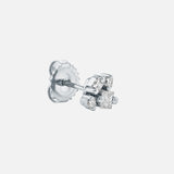 A single 18KW Princess Diamond Cluster Stud Earring by SUZANNE KALAN, featuring a butterfly backing, is displayed against a plain white background.