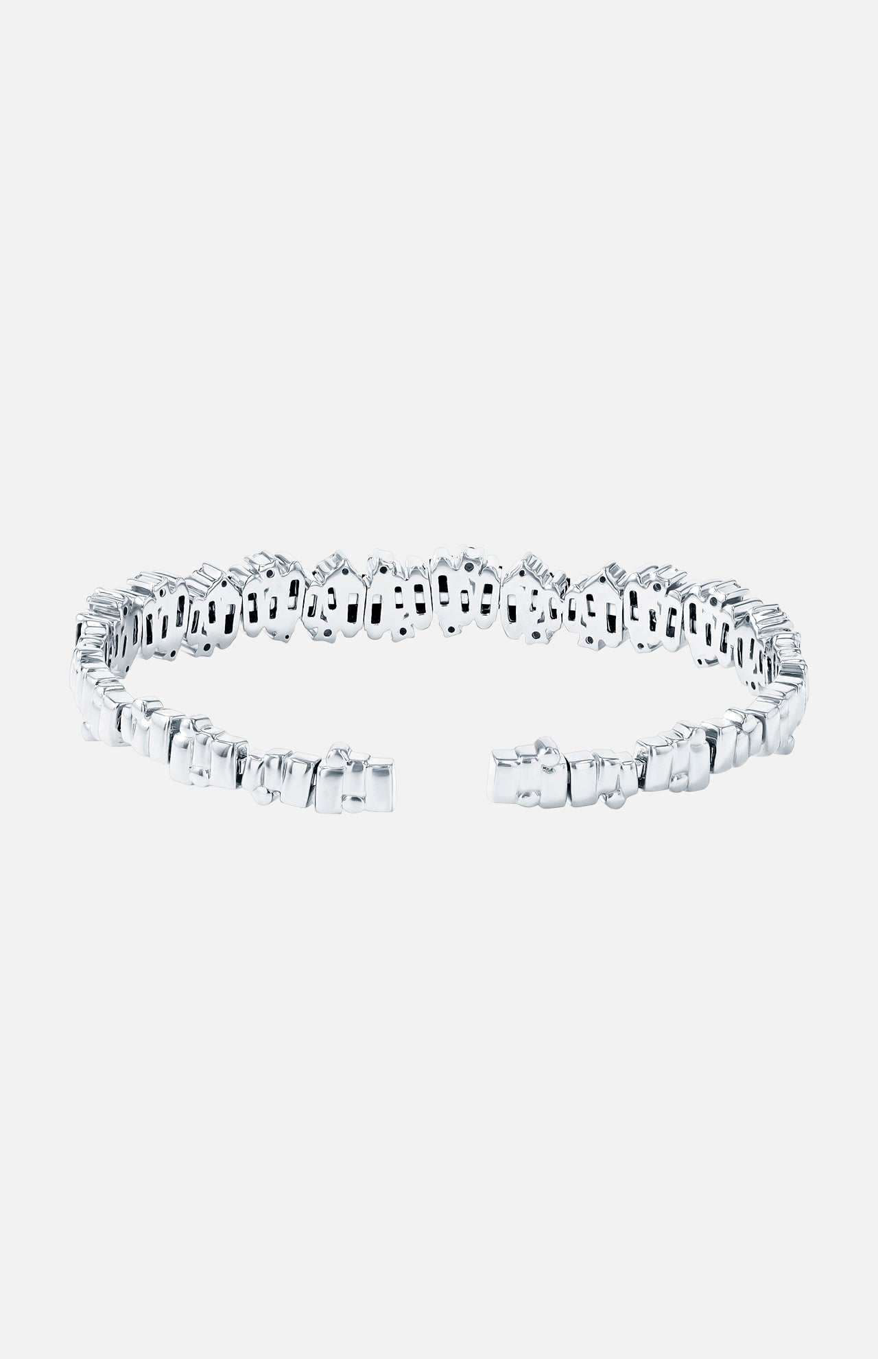 Dark Blue Sapphire Baguette Flexible Bangle (6977015447667)
