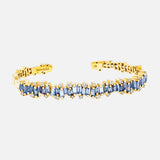 Light Blue Sapphire Baguette Flexible Bangle (6977015316595)