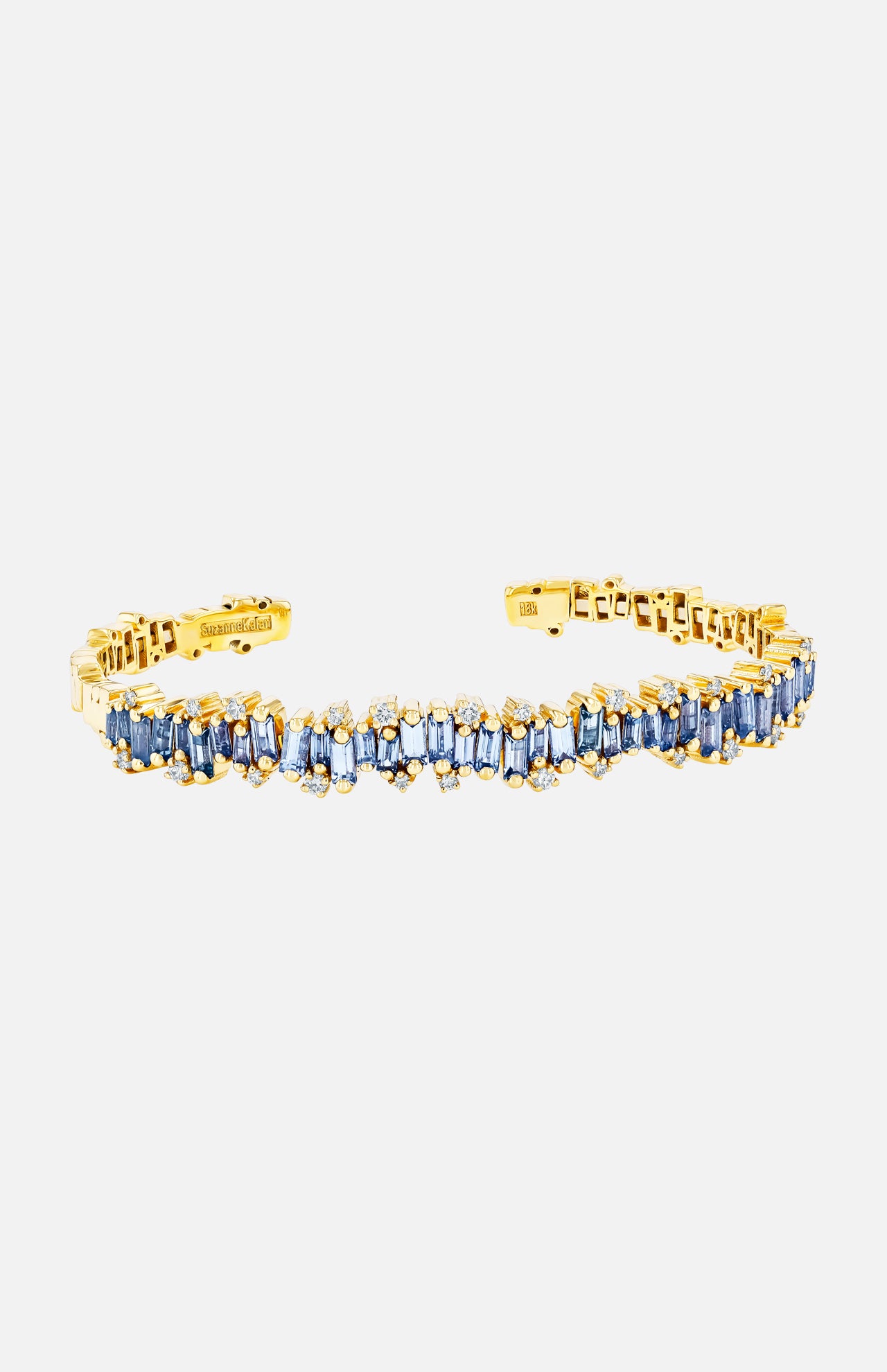 Light Blue Sapphire Baguette Flexible Bangle (6977015316595)