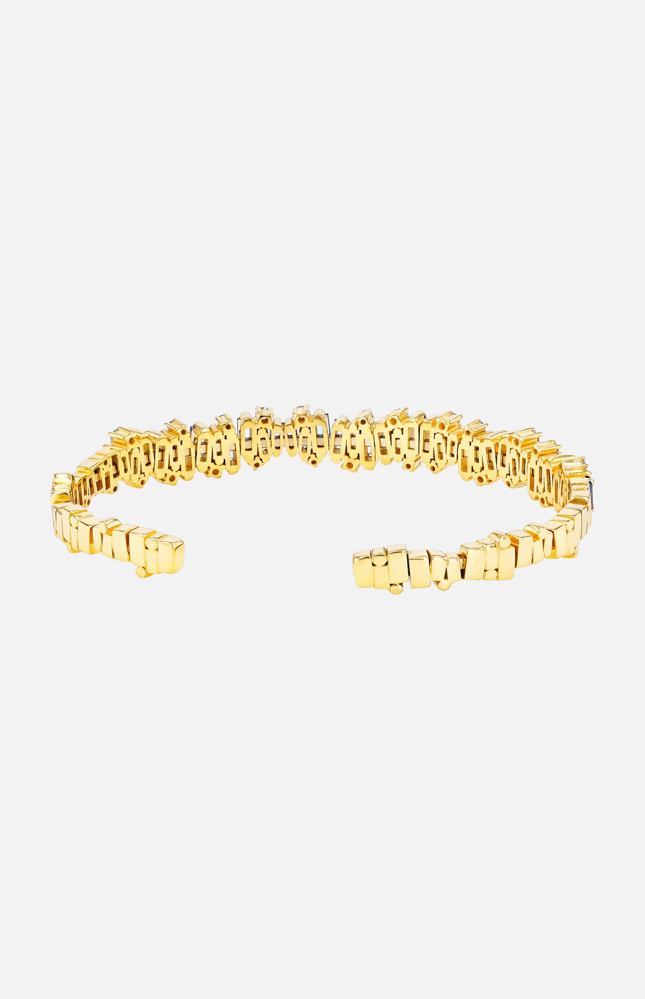 Light Blue Sapphire Baguette Flexible Bangle (6977015316595)