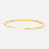 Rainbow Sapphire Baguette and Round White Diamond Uneven Bangle (6977015939187)