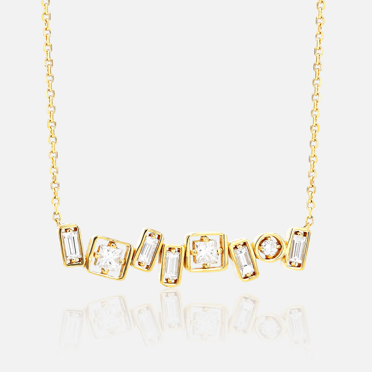 White Diamond Inlay Necklace (6976291307635)