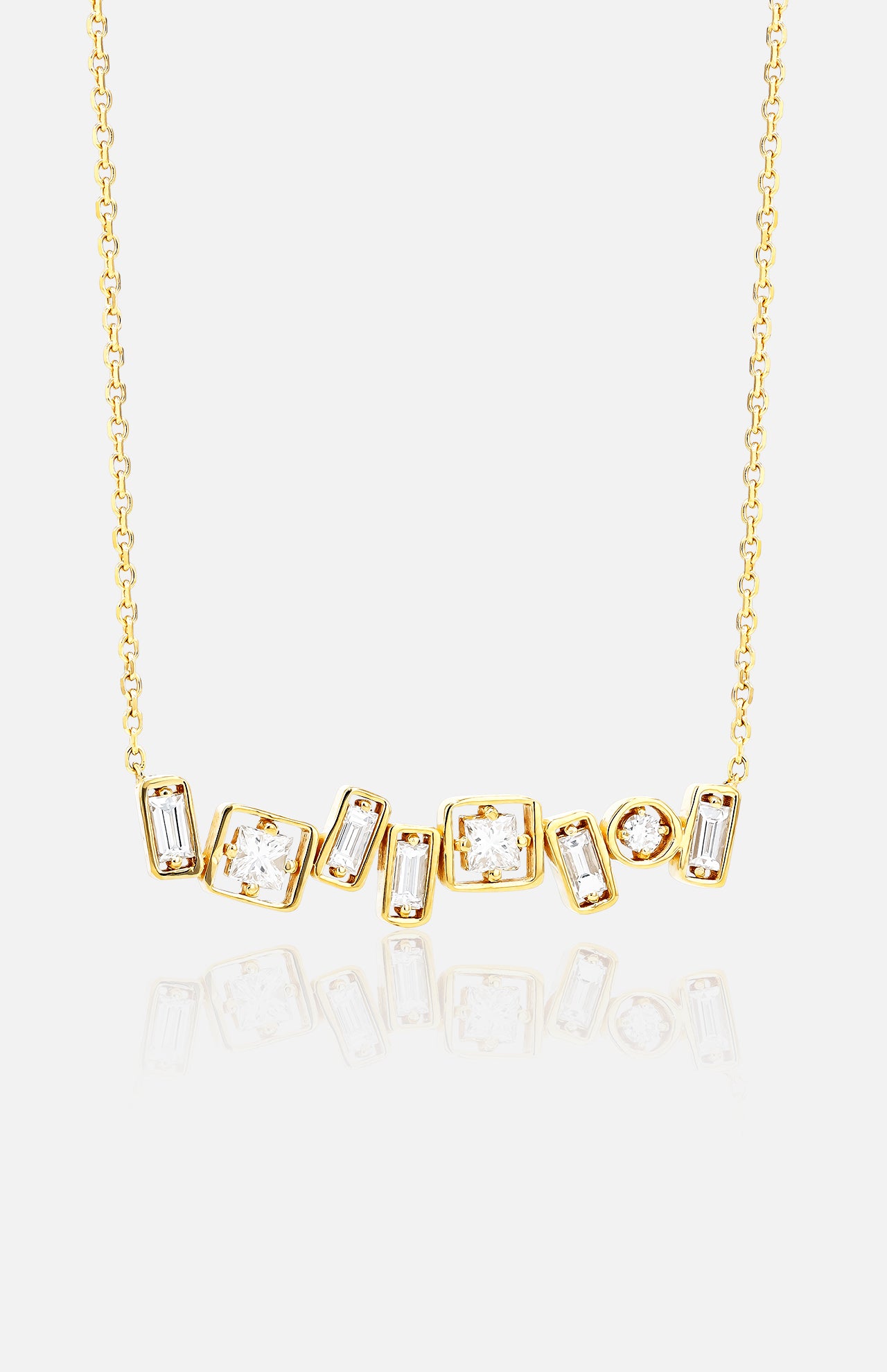 White Diamond Inlay Necklace (6976291307635)