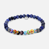 Millefiori Floral Glass Beaded Bracelet (14621198123371)
