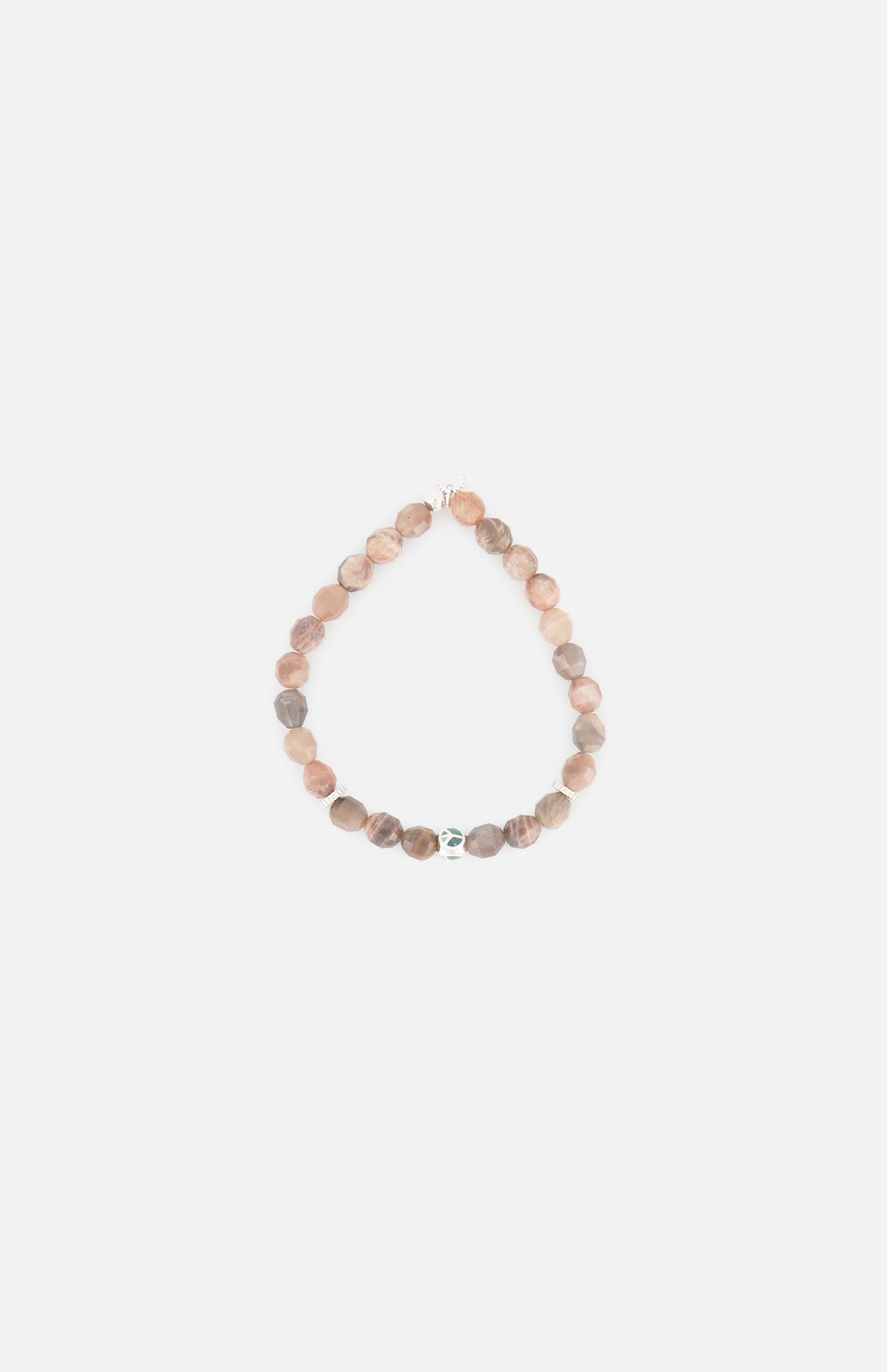 Moonstone and Green Enamel Peace Bracelet (14657512767851)