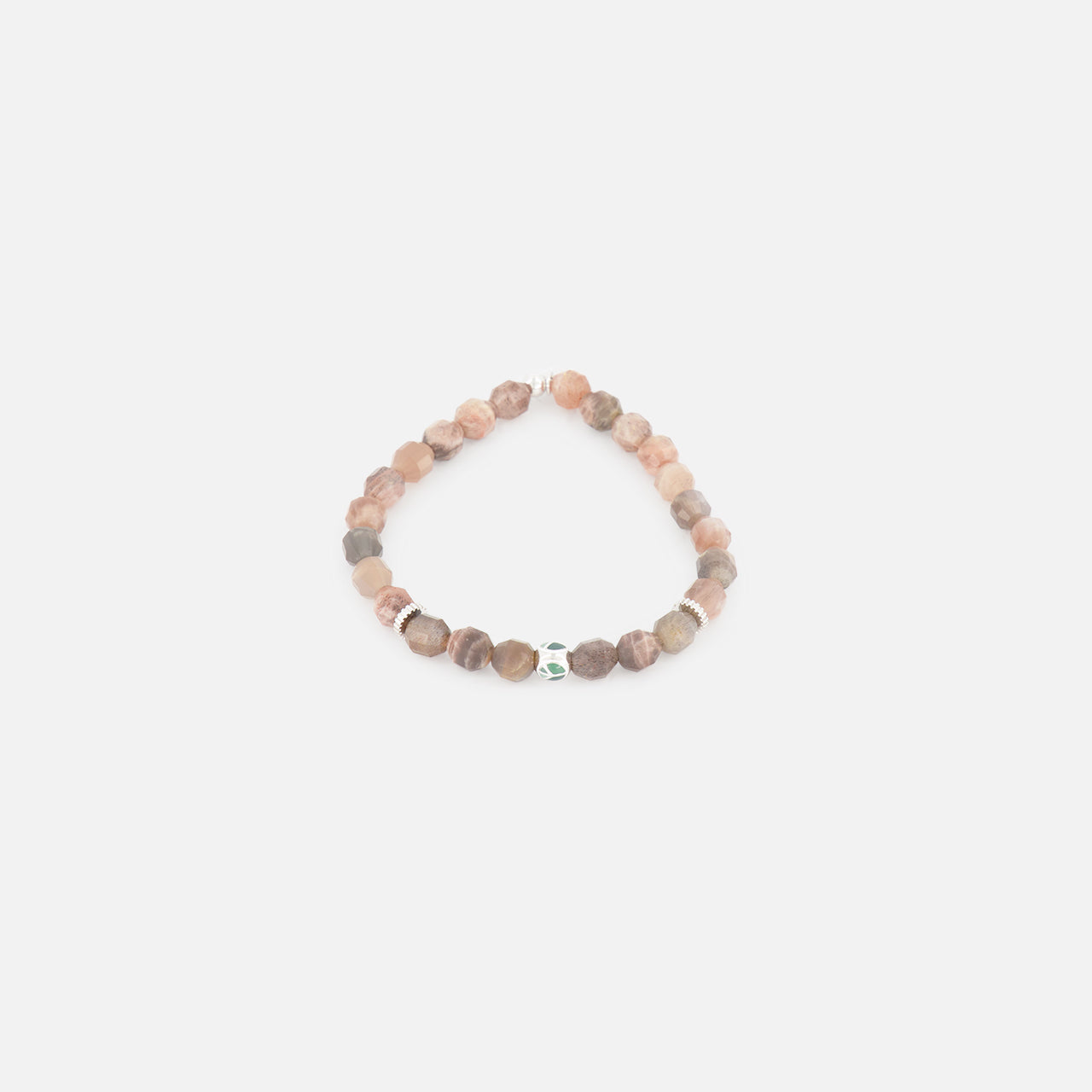 Moonstone and Green Enamel Peace Bracelet (14657512767851)