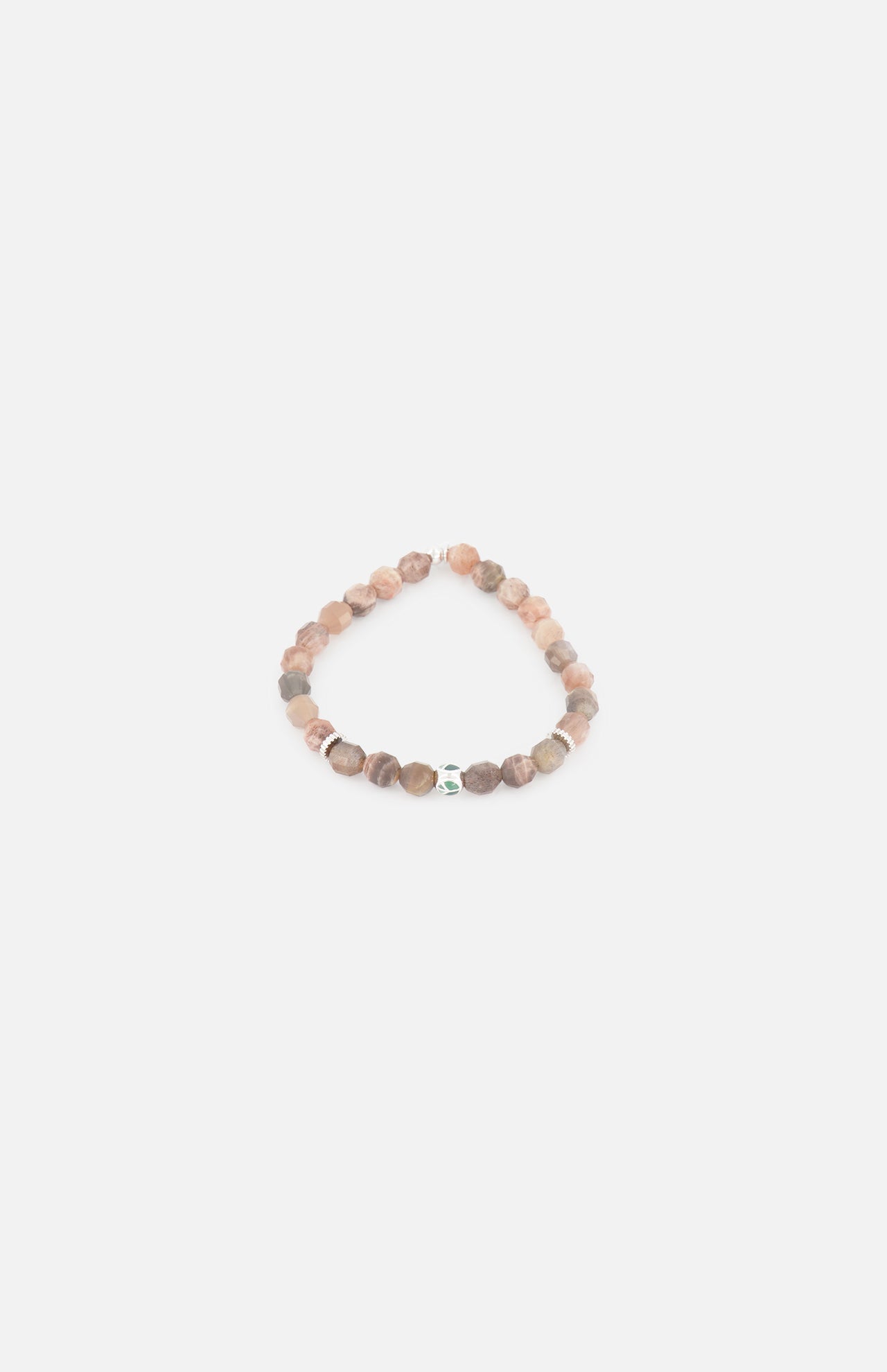 Moonstone and Green Enamel Peace Bracelet (14657512767851)