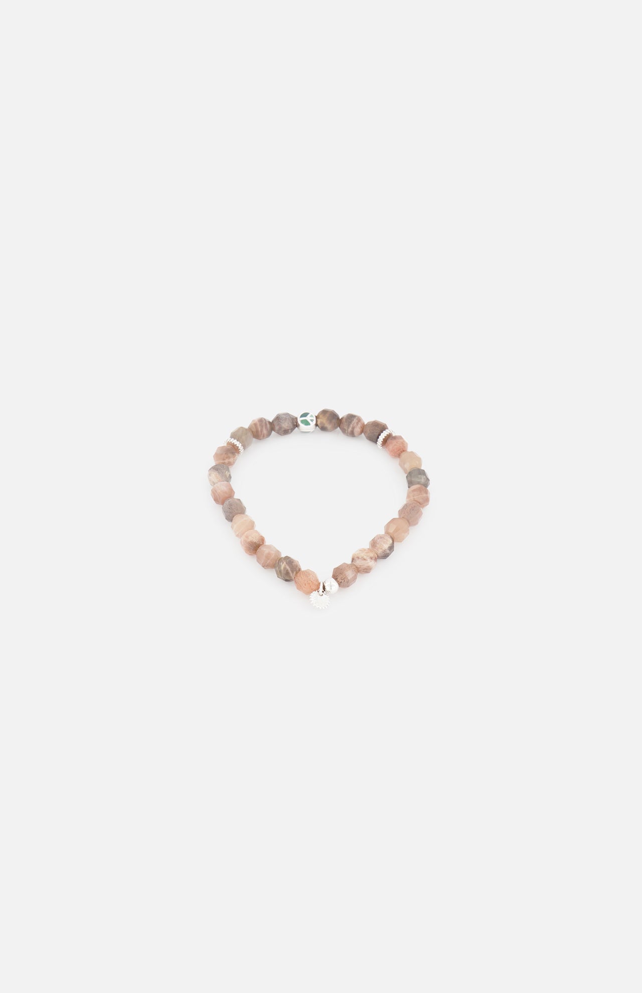 Moonstone and Green Enamel Peace Bracelet (14657512767851)