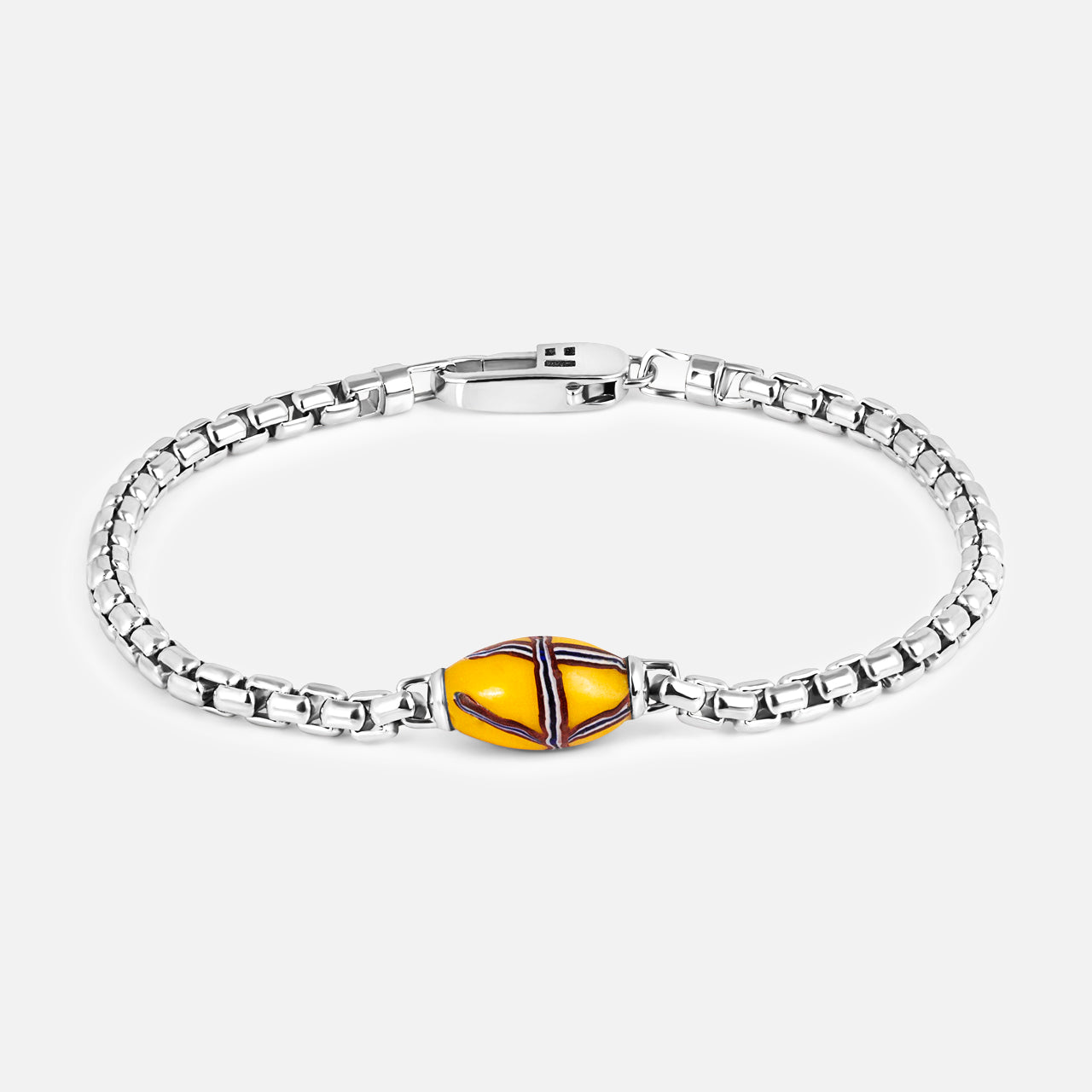 Yellow French Cross Bead Bracelet (14657512669547)
