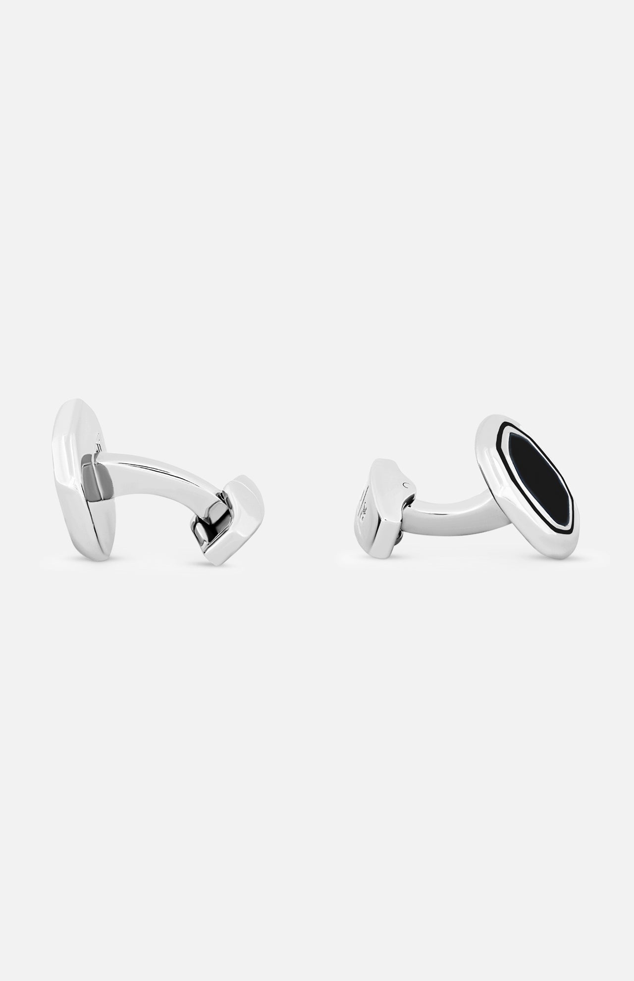 White Bronze Plated Octagon Semi-Precious Cufflinks (14621259399531)