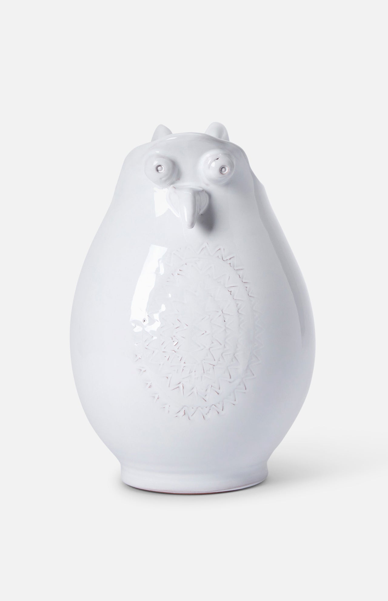 The Puglia Stoneware Bird Jug by THE CONRAN SHOP features a smooth, rounded body and simple bird-like details, crafted from white stoneware and styled against a plain light background.