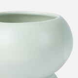 Close-up of the Stacked Spheres Vase Mint by THE CONRAN SHOP—a modern, matte ceramic piece with smooth, rounded curves. Its minimalist design echoes Arjan Van Dal’s refined earthenware style against a plain white background.