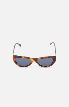 FENDI Cat Eye Tortoiseshell Brown Sunglasses feature a classic cat eye frame with dark lenses and slim, curved arms, shown on a white background for timeless designer-inspired style.