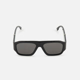 Front view of Fendi Square Black Sunglasses by FENDI, featuring a black square frame and dark tinted lenses, set against a white background—ideal statement sunglasses for bold style.
