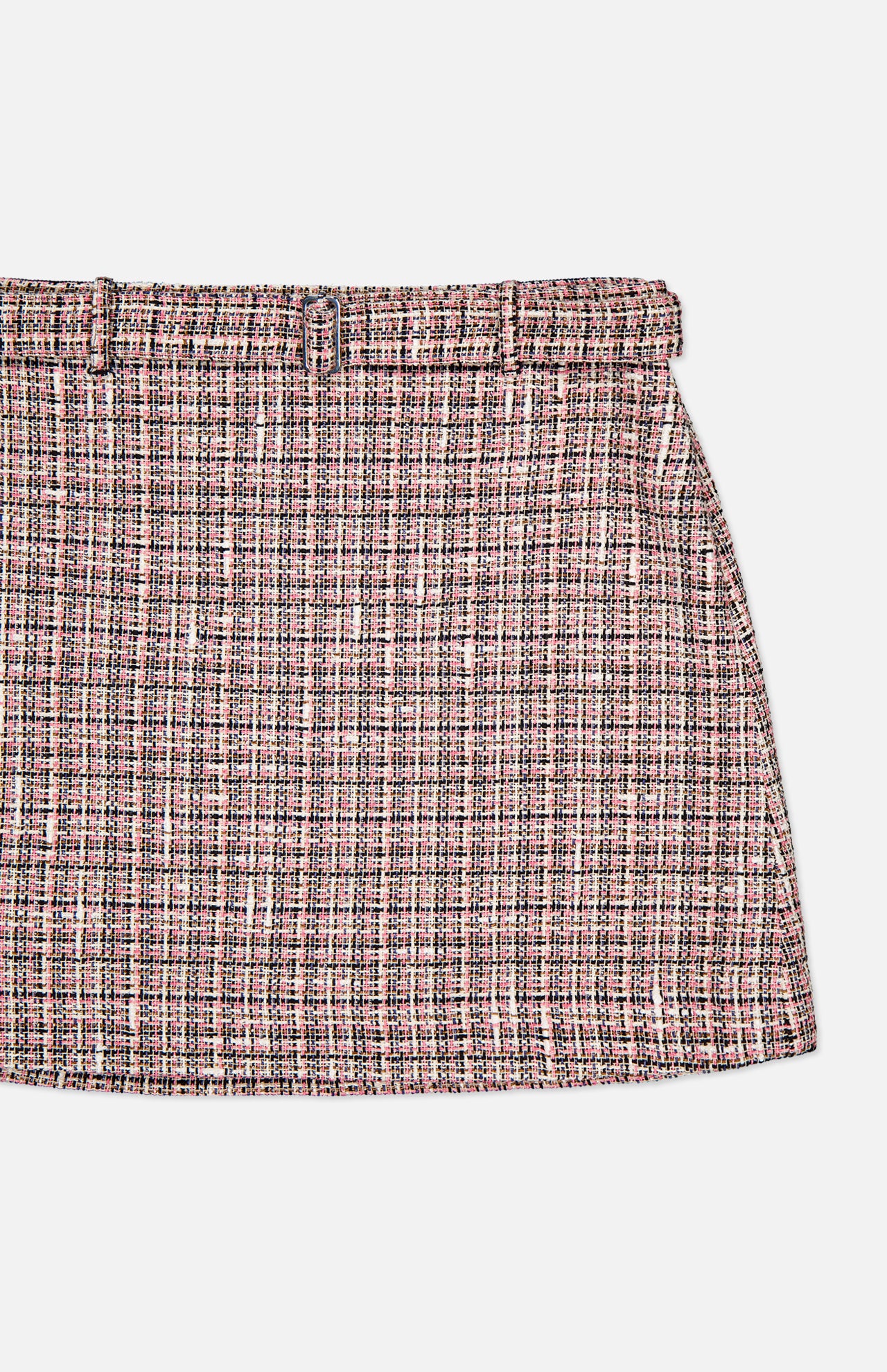 Belted A-Line Tweed Mini Skirt (14648551899499)