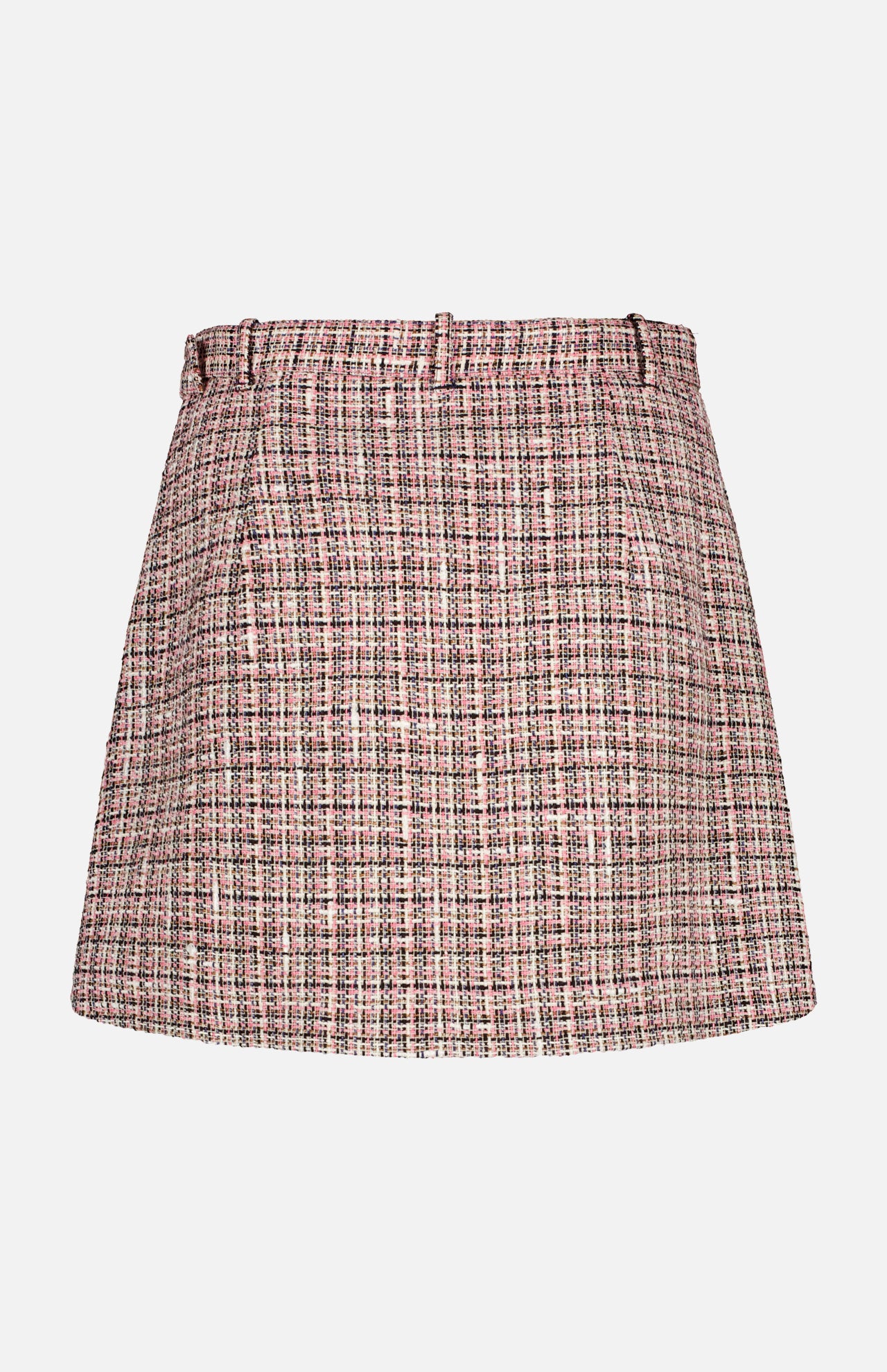 Belted A-Line Tweed Mini Skirt (14648551899499)