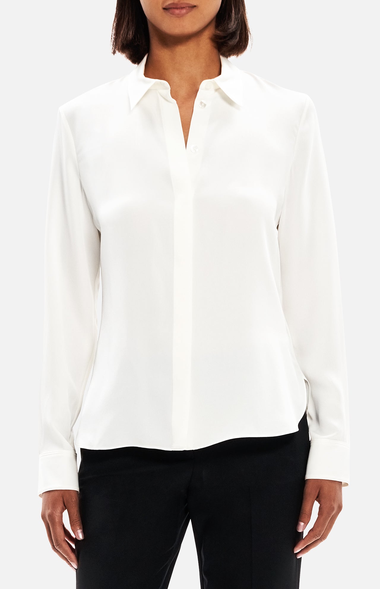 Classic Fitted Shirt in Silk Georgette (14693717442923)