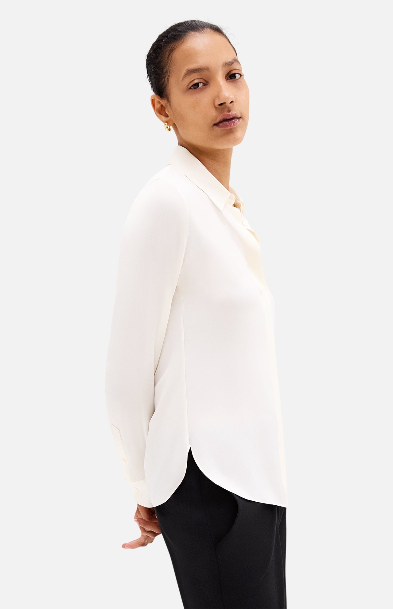 Classic Fitted Shirt in Silk Georgette (14693717442923)