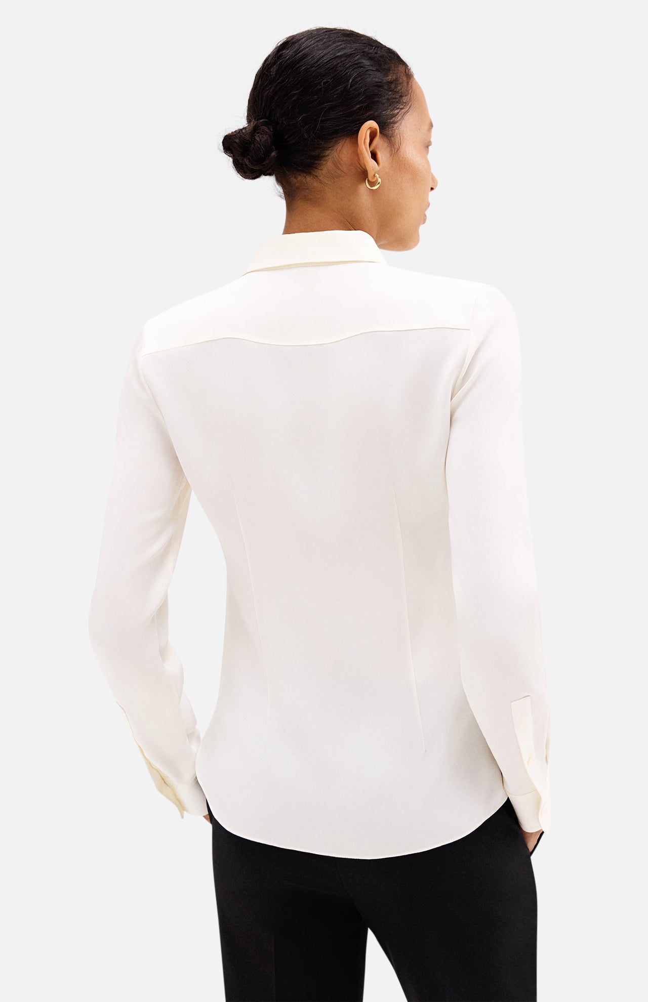 Classic Fitted Shirt in Silk Georgette (14693717442923)
