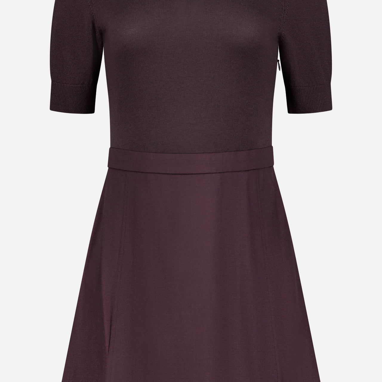 Deep Pleated Wool Dress (14709683814763)