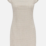 Drape Cap Sleeve Gingham Dress (14686537351531)