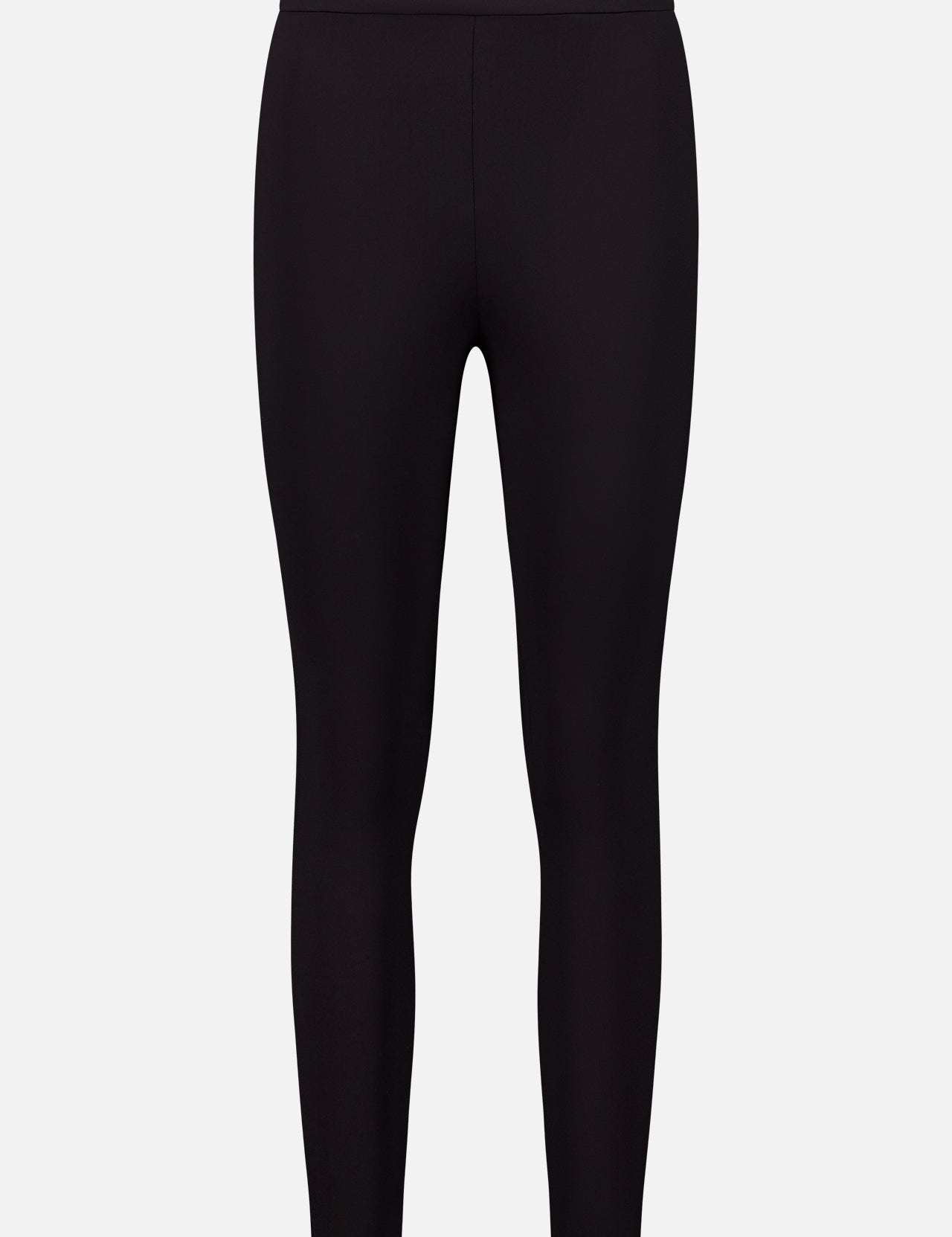Displayed on a white background, the THEORY High Waisted Adbelle Legging features a plain black, full-length design with a comfortable pull-on style and high-rise fit.
