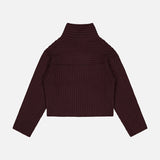 Long Sleeve Rib Crop Turtleneck Sweater