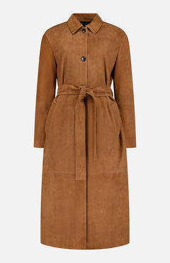 Long Belted Suede Coat (14702068990315)