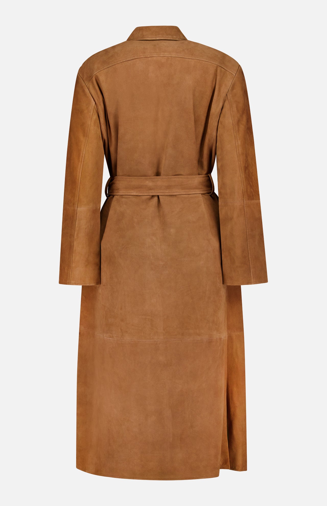 Long Belted Suede Coat (14702068990315)