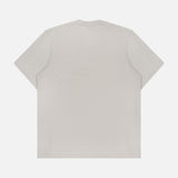 The Delroy Cotton-blend T-Shirt by THEORY is displayed flat from the back, featuring a plain design with short sleeves in a stone color against a white background.